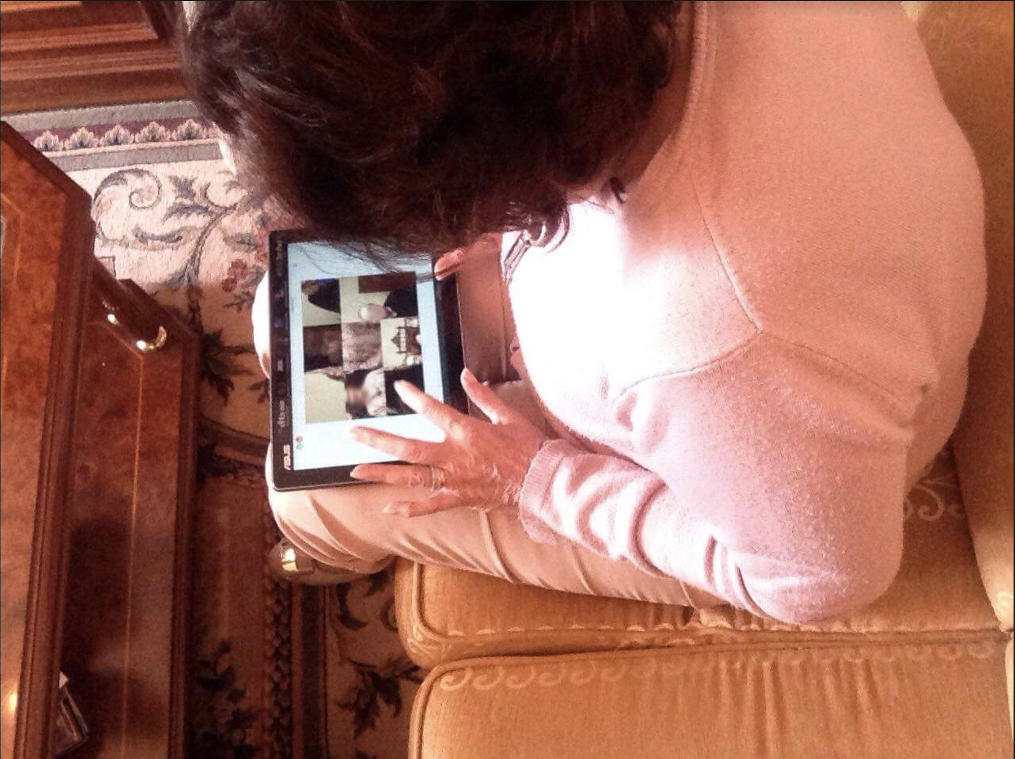 Patient performing a jigsaw puzzle.