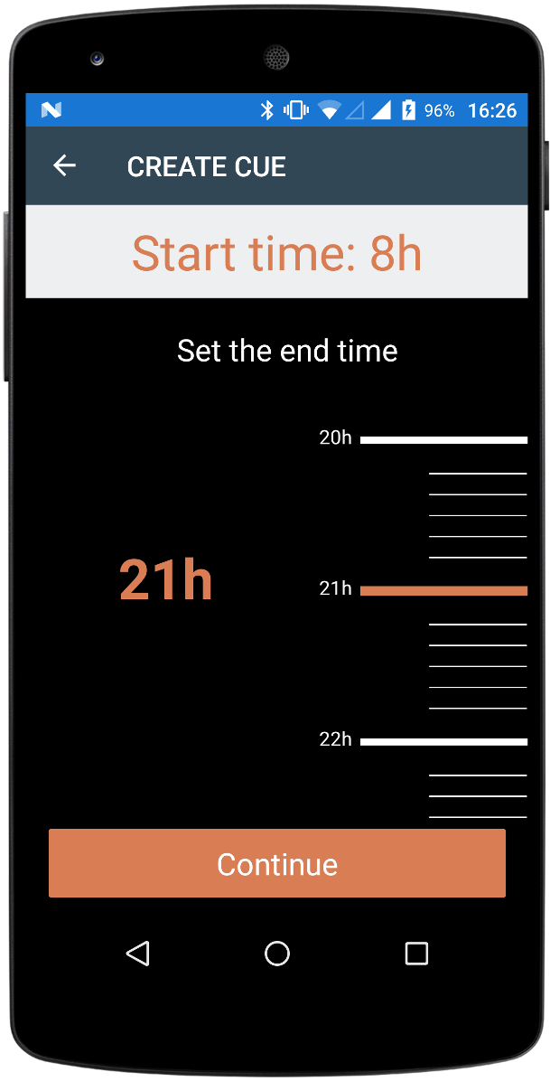 PDCue with an interface for creating a cue.
